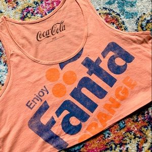 ORANGE FANTA Coca Cola crop top